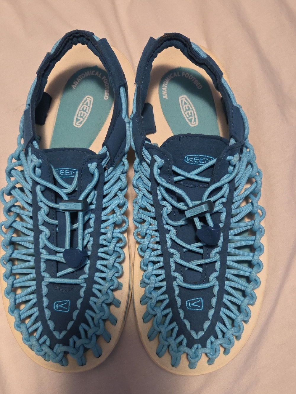 Keen Uneek navy and light blue woven Hiking/Water Sandals